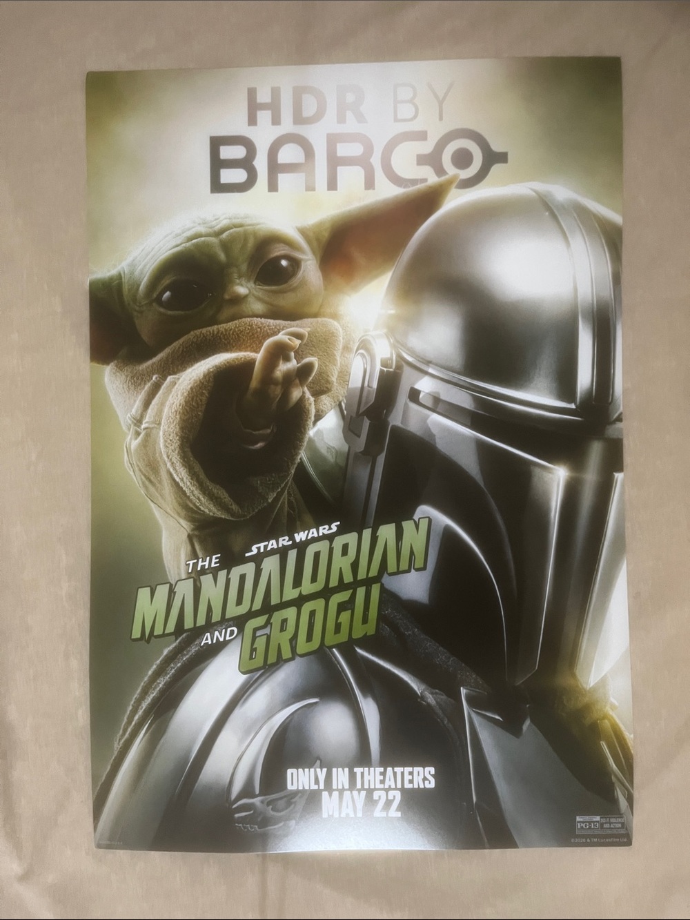 Mandalorian and Grogu Movie Poster Original 13x19 HDR Baby Yoda Star Wars NEW